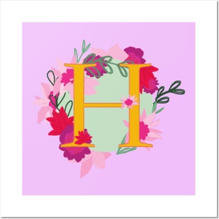 Monogram H, Personalized Initial Posters and Art